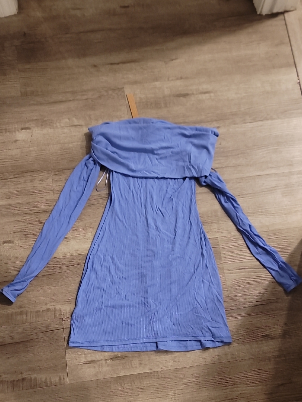 SKIMS Periwinkle Off-Shoulder Long Sleeve Bodycon Dress